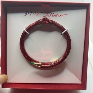 BETSEY JOHNSON Christmas Red & Green Back to School Hinged Pencil Bracelet NWT